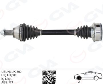 Komple Aks Sol Polo-Ibıza-Fabıa 1.4 16V 01-12 500Mm GVA 4475083