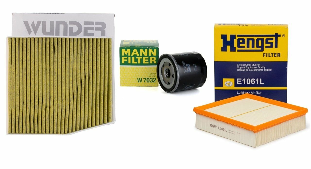 Mercedes W117 Kasa CLA Serisi 180 D Periyodik Bakım Filtre Seti Hengst Marka W7032 - E1061L - WPK721