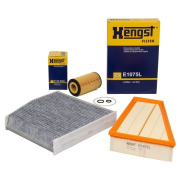 Mercedes W117 Kasa CLA Serisi 200 Periyodik Bakım Seti Yağsız Hengst Marka E1075L - E818HD238 - WPK721