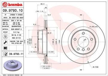 Fren Dıskı Arka Bmw F20 F21 F22 F23 E90 E91 E92 E93 F30 F31 F32 E81 E87 BREMBO 09979310