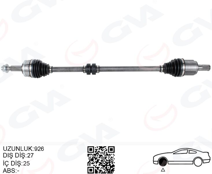 Komple Aks Sağ Hyundaı Bayon 1.0L 1.4L G3le G4lc 21-> 25X27 Komple Boy 926Mm GVA 4491154
