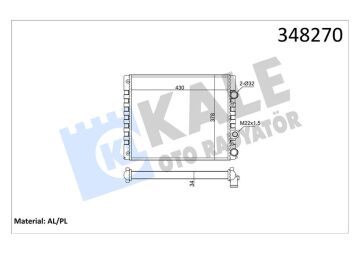 Radyatör Al/Mknk Arosa-Volkswagen Lupo-Polo 1.4 Mt KALE 348270