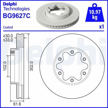 Fren Diski Ön Ford Transit 14> 500 Serı Tek Teker Tekli Paket DELPHI BG9627C