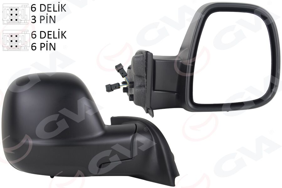 Dış Dikiz Aynası Sağ Partner-Berlıngo 12-18 Elektrikli Desenli Rezistanslı Sensörlü Otomatik Açma Kapama GVA 1045174