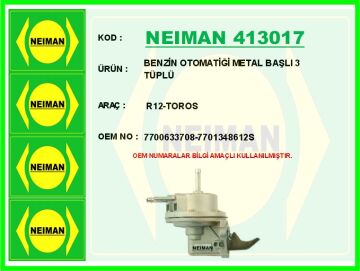 Benzin Otomatiği Metal Başlı 3 Tüplü R12-Toros NEIMAN 413017