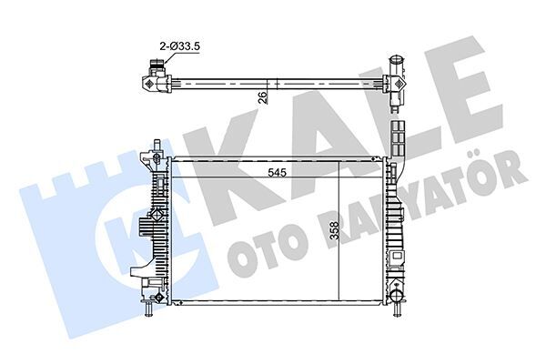 Motor Su Radyatoru Focus Iıı 1.5Tdcı 1.6Tdcı 95Ps 115Ps 12>Yenı Connect 14> 1.5Tdcı 1.6 Tdcı Olcu 545 358 26 KALE 352845