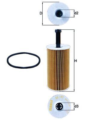 Yağ Filtresi Partner-Berlıngo 96- -P106 97- -P206 98- -P306 93-01 -P307- C3 02 - 1.4-1.6 16V MAHLE OX193D