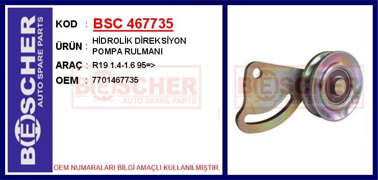 Hidrolik Direksiyon Pompa Rulmanı R19 1.4-1.6 95 > BSC 467735