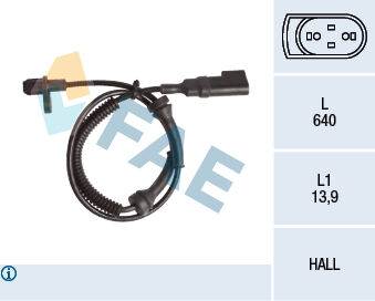 Arka Abs Sensoru Sag-Sol Connect 1.8Tdcı 02>13 Boy:555Mm FAE 78145