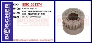Krank Dişlisi Partner-Berlıngo-206-306-C15 1.9D Dw8 21 Diş BSC 051374