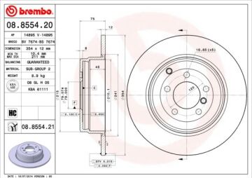 Fren Dıskı Arka Land Rover Range Rover Iıı L322 BREMBO 08855421