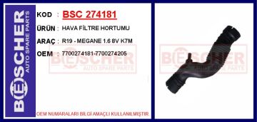 Hava Filtre Hortumu R19 - Megane 1.6 8V K7m BSC 274181