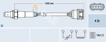 Lambda Oksijen Sensörü Volvo S40 1.6 1.8 2.0 V40 1.6 1.8 2.0 95/99 FAE 77373