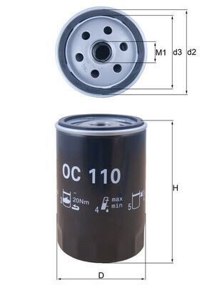 Yag Fıltresı Mercedes M103 W201 W124 S124 W126 R129 MAHLE OC110