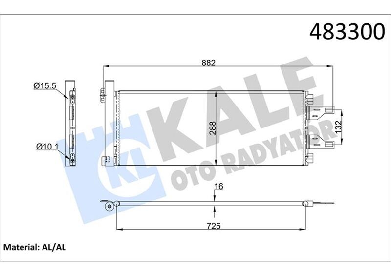 Klima Radyatörü Kondenser Peugeot Boxer Iıı-Cıtroen Jumperııı-Fıat Ducato Iıı 2.0-2.2-2.3-3.0- Hd I-Mjet KALE 040ABC030