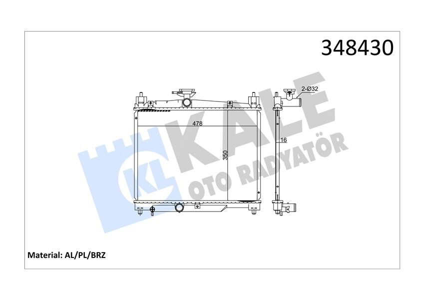 Radyatör Al/Pl/Brz Echo-Yarıs Mt KALE 348430