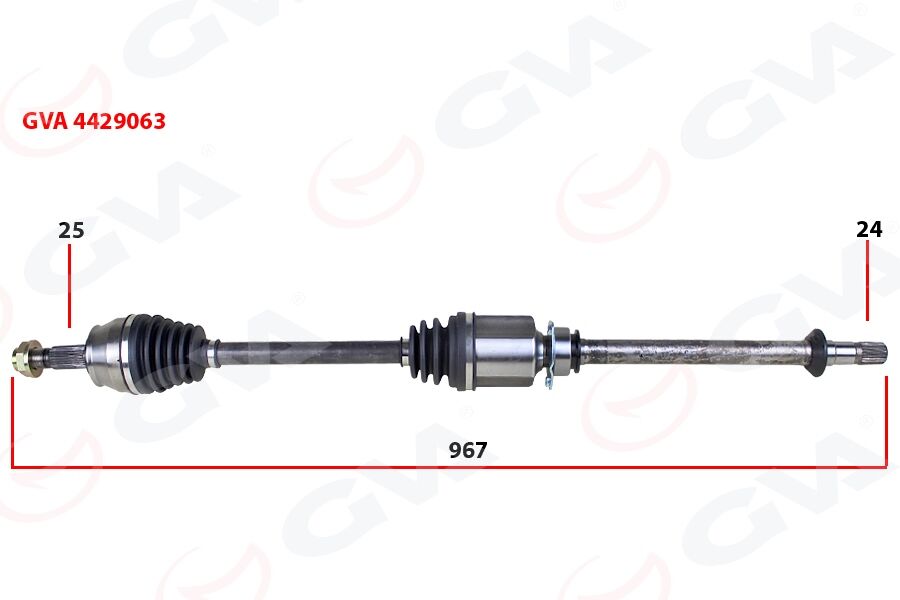 Komple Aks Sağ Milli Doblo 1.3 Multıjet 10 > 967Mm GVA 4429063