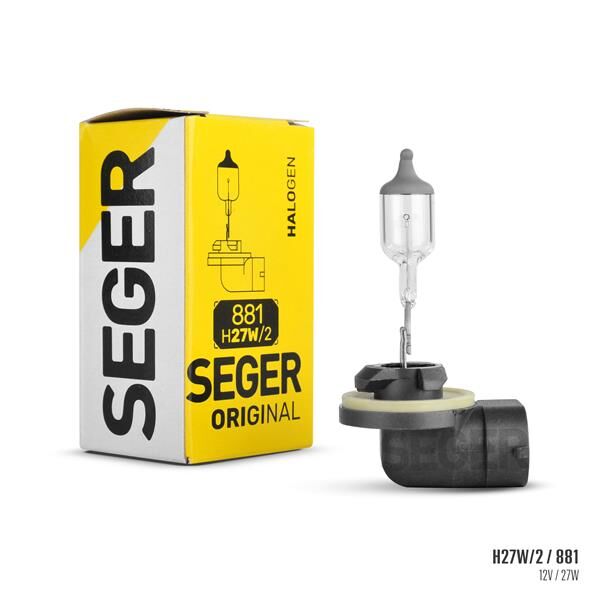 Ampul H27w/2 881 12V 27W Pgj13 Eğri Soket Standart Yenileme 3.500K Standart Işık SEGER 208246