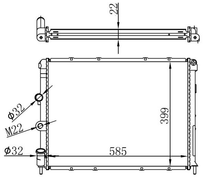 Radyatör Brazing Mgn I 95-99 Scenıc 00-03 1.6-2.0İ-1.9Dtı Ac Mek 585X388x26 ORIS BRN027022