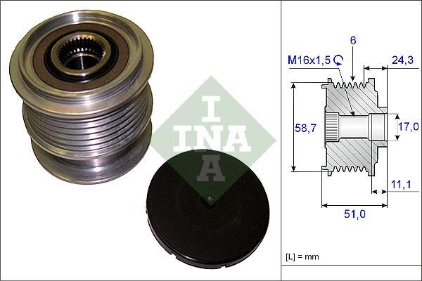 Alternatör Kasnağı Volvo S60 10 > S80 10 > V60 10 > V70 09 > Xc60 08-17 Mondeo Smax INA 535020010