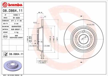 Arka Fren Dısk Ayna Focus Iv 17> BREMBO 08D86411