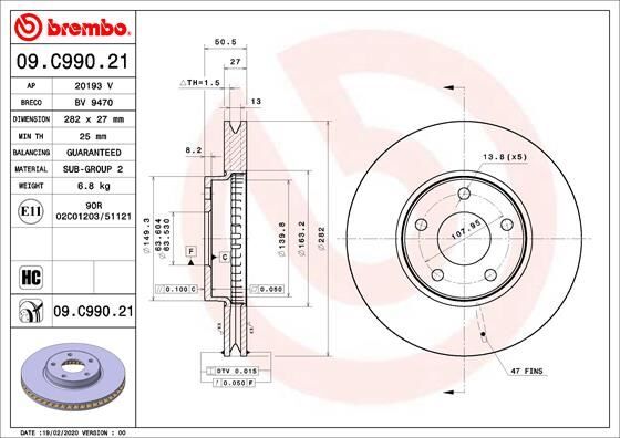 On Fren Dısk Ayna Focus Iv 17> BREMBO 09C99021