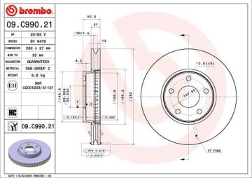 On Fren Dısk Ayna Focus Iv 17> BREMBO 09C99021