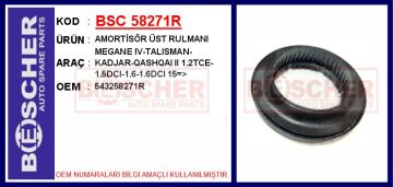 Amortisör Üst Rulmanı Megane Iv-Talısman-Kadjar-Qashqaı Iı 1.2Tce-1.5Dcı-1.6-1.6Dcı 15 > BSC 58271R