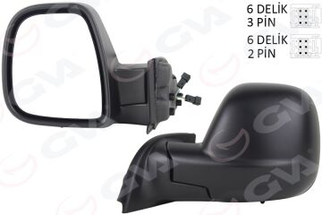 Dış Dikiz Aynası Sol Partner-Berlıngo 12-18 Elektrikli Desenli Rezistanslı GVA 1045173