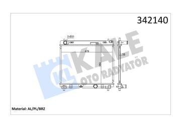 Radyatör Toyota Toyota Yarıs Al-Pl-Brz KALE 342140
