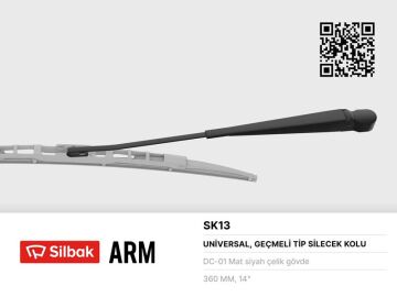 Silecek Kolu 385Mm R12tx.Gts.Tsw.Toros Yeni Model Kancalı SILBAK SK13