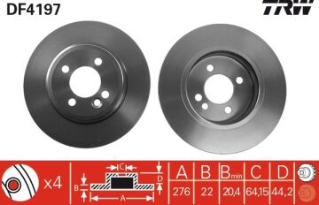 Fren Dıskı On Mını R50 R52 R53 Takım TRW DF4197