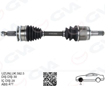 Komple Aks Sol Mıtsubıshı L200 2.5L 4D56 Dı-D Tdi Euro4 Cr 4X4 Kb4t 07-10 30 X 592.5 X 28 GVA 4481001