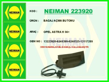 Bagaj Kapak Açma Butonu Swici Opel Astra H 04> NEIMAN 223920