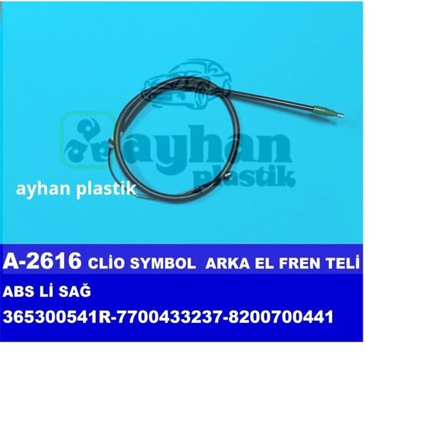 Arka El Fren Teli Sağ Renault Clıo Symbol Abs Li AYHAN A2616