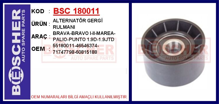 Alternatör Gergi Rulmanı Brava-Bravo I-Iı-Marea-Palıo-Punto 1.9D-1.9Jtd BSC 180011