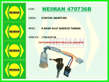 Kontak Kilidi - Anahtarlı Renault Kangoo 98>07 NEIMAN 470736B