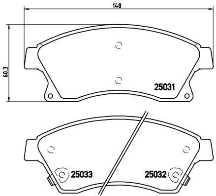 Ön Balata 15 Inc Astra J 1.3 Cdtı-1.4-1.4 Turbo-1.6 1.7 Cdti 2.0Cdti 10>Aveo 11>Cruze 11> BREMBO P59076