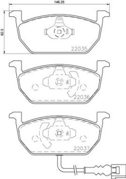 Ön Balata Üstten Kulaklı Golf7-A3-Leon-Octavıa 12 > BREMBO P85137