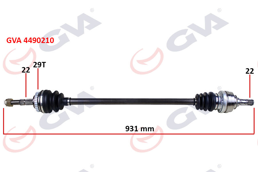 Komple Aks Sağ Corsa C-Combo 1.2-1.4 16V 1.3 Cdtı-1.7Dtı 00-06 29 Diş Abs Li 931Mm GVA 4490210