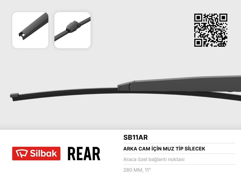 Silecek Süpürgesi Arka Muz Tipi 280Mm Leon 03/09> Passat Varıant 08/05> SILBAK SB11AR