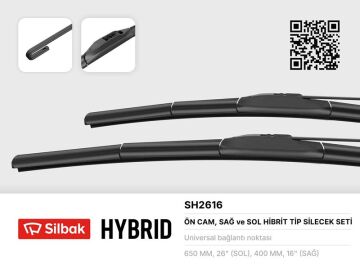 Silecek Süpürgesi 650/400Mm Muz Tipi Crv Re. Rm 01/12> 01/07-Accent Blue Rb 01/11-İ30. Cw P Toyota Corolla Cross 07-20 Kıa Ev6 Cv 07-21 Sorento Iv Mq4 03-20 Kıa Xceed Cd 06-19 SILBAK SH2616