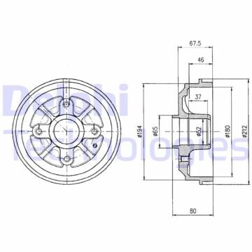 Arka Fren Kampana Peugeot P106 93>04 P206 98>12 Cıtroen Saxo 96>04 Ax 91>96 180X80x52mm 4Dl DELPHI BF324