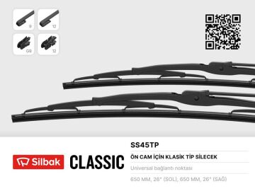 Silecek Süpürgesi 650Mm Volvo Fh12-Iveco Euro Cargo-Tech-Stralıs-Trakker-Mercedes Atego-Axor-Benz 17 22-3336-1729-4850 SILBAK SS45TP