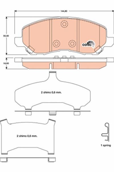 Balata Ön Jeep Compass 06>17 Patrıot 08>17 TRW GDB4142