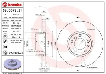 Fren Dıskı On Bmw E39 E32 E38 E31 BREMBO 09557921