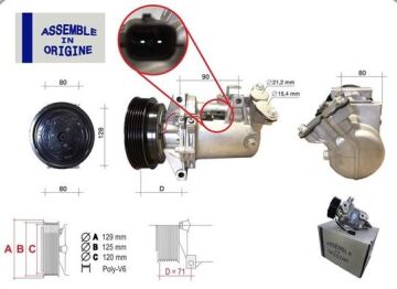 Klima Kompresörü Komple Sıfır Ürün Renault Clıo Iıı 04>12 Kangoo Iı 08> Modus 04> Mıcra Iıı 03>10 Qashqaı J10 06>13 1.5Dci K9k 12V 6 Kanal 125Mm -Mercedes Cıtan W415 12> GUA 40670