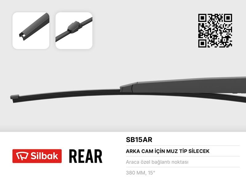 Silecek Süpürgesi Arka Muz Tipi 380Mm Seat Ibiza V 6J5 03/8> . Ibiza V St 6J8 03/10> SILBAK SB15AR