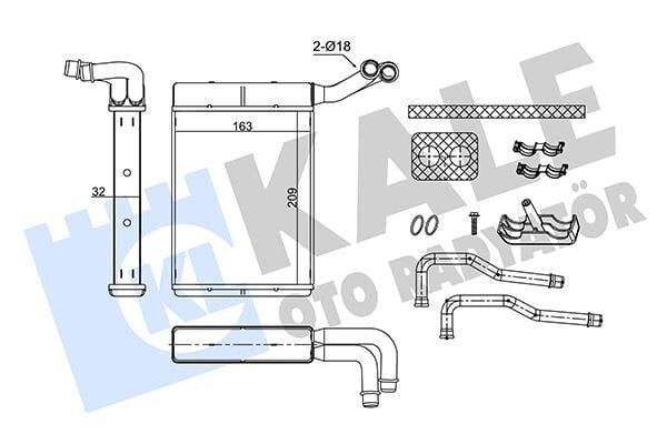Kalorifer Radyatörü Brazıng Cıtroen C5 04>08 Peugeot P407 04>10 KALE 352865