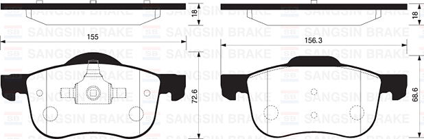 On Fren Balatası Volvo S60 00> S70 97>00 S80 98> V70 97>07 V70 01>07 Xc70 00> Xc90 02>12 16 Jant SANGSIN SP2122